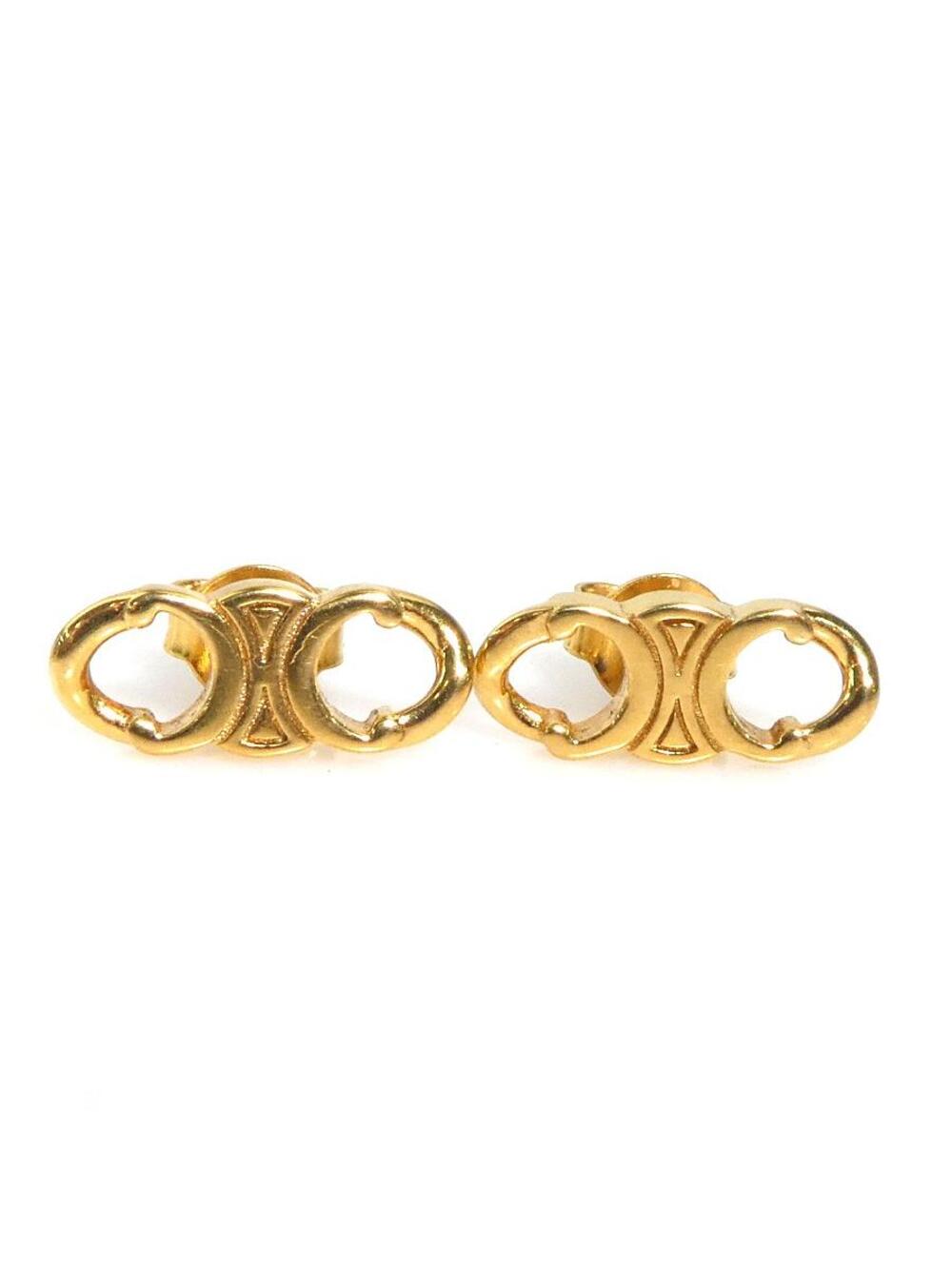 Auth Celine Triomphe Pierce Earrings #302817C37B